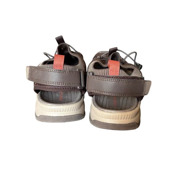 NWOB Eddie Bauer Yesler Fisherman Sandals Men 12M Brown Burgundy Leather Comfort - Picture 7 of 7